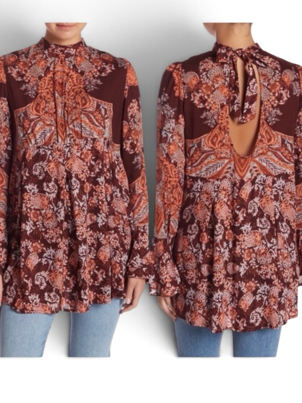 **NWT** Free People Lady Luck Bell Sleeve Top